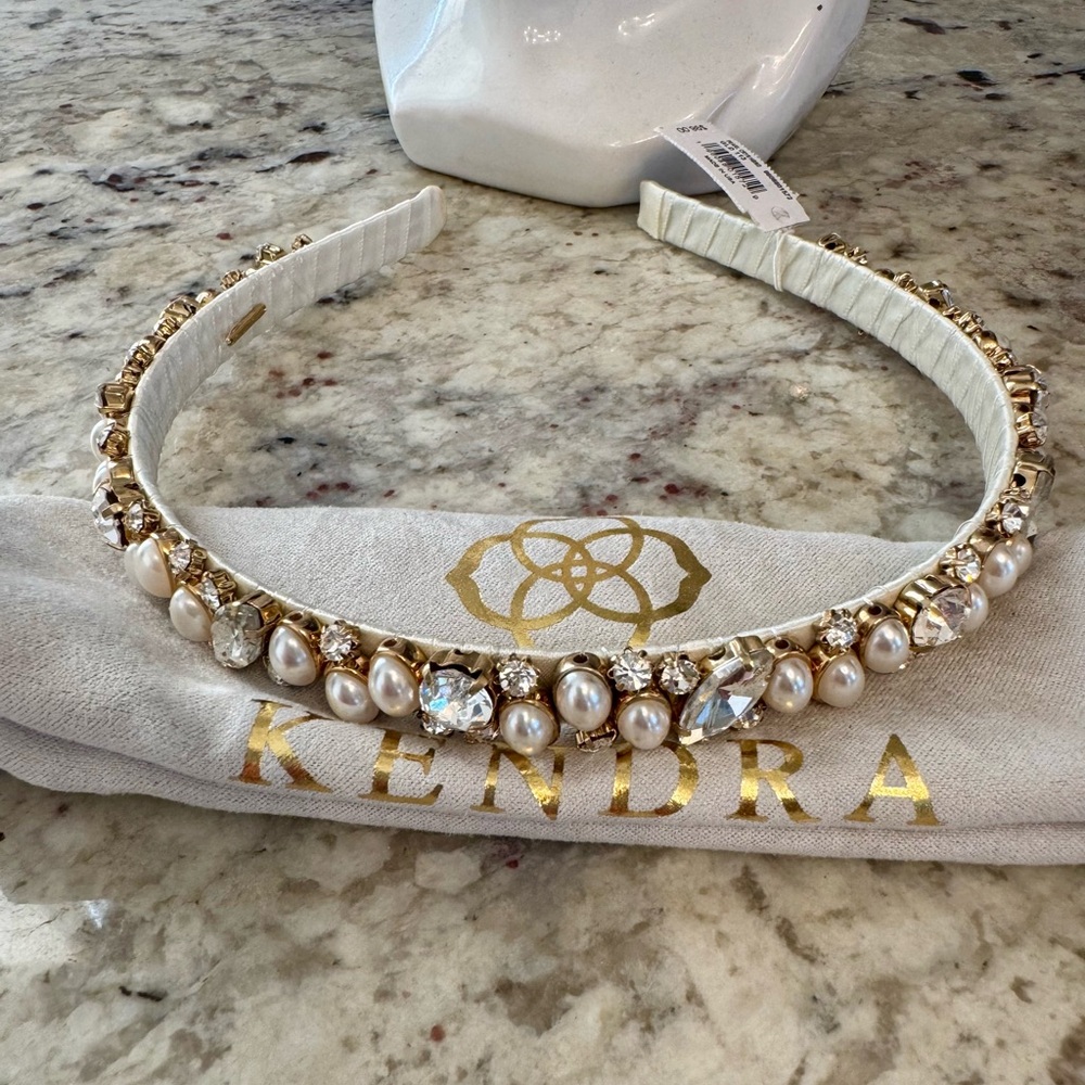 Kendra Scott Gold and Pearl Embellished Headband
